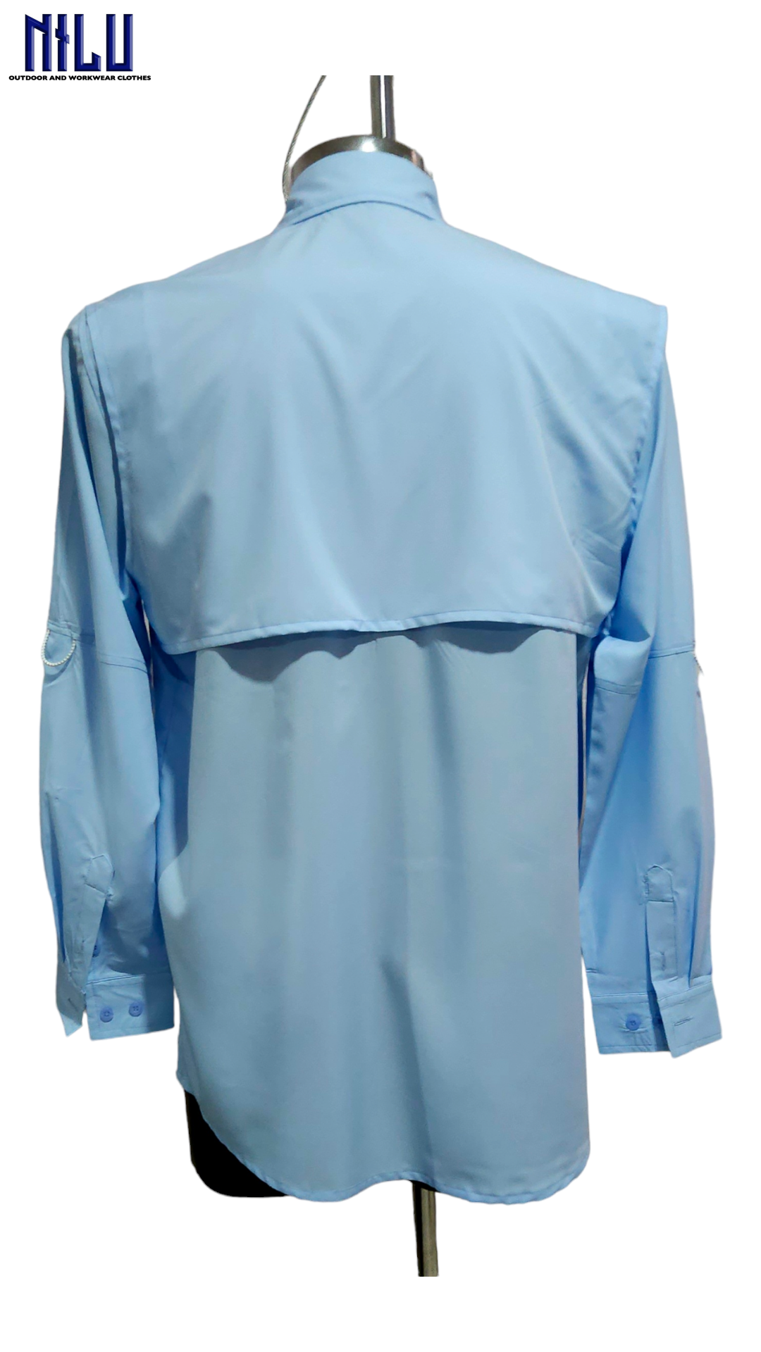 Camisa Pescador Polispandex Upf 50+ Aberturas Para Ventilar Azul cielo