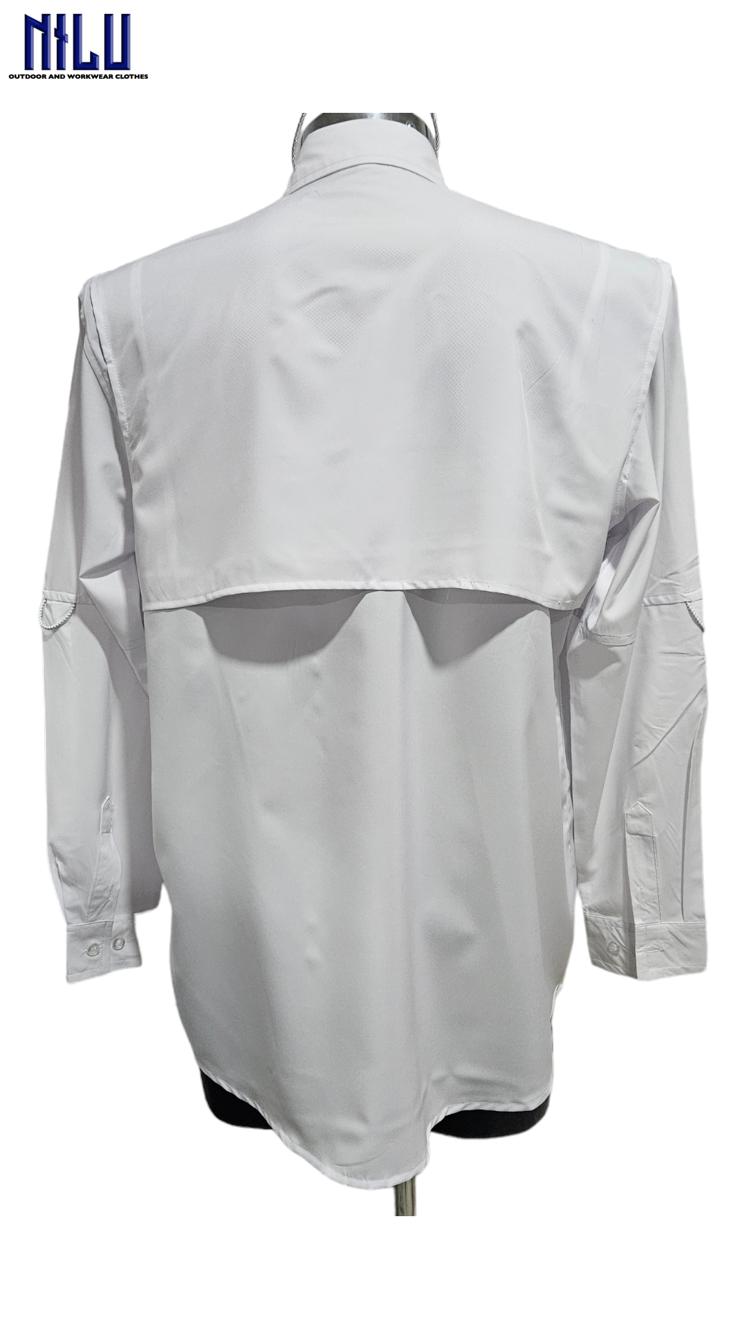 Camisa Pescador Polispandex Upf 50+ Aberturas Para Ventilar blanco