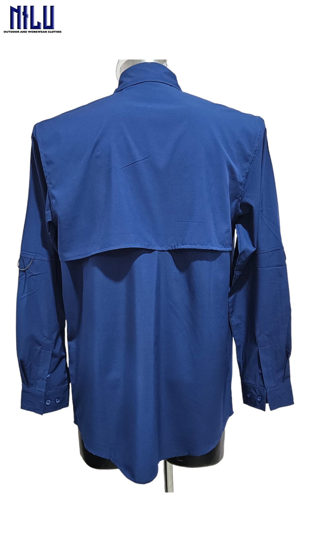 Camisa Pescador Polispandex Upf 50+ Aberturas Para Ventilar azul cobalto